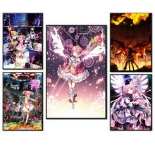 Quadros de arte da parede pintura em tela anime japonês puella magi madoka magica poster modular fotos para sala estar decoração casa 2024 - compre barato