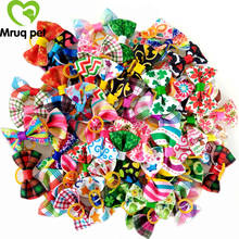 100pcs New Designs Handmade Pet Dog Hair Bows Bright Color Mixed Designs Dog Grooming Bows Dog Hair Accessories Pet Products 2024 - buy cheap