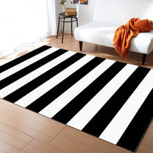 Simple Black And White Stripes Carpets for Living Room Children's Room Carpet Bedroom Bedside Blanket Kitchen Doormat 2024 - buy cheap