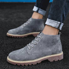 British Style Ankle Men Boots Winter Suede Leather Chelsea Boots Shoes lace up Men Rubber Sole Casual Men Shoes big size 48 a4 2024 - buy cheap