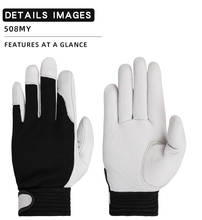 QIANGLEAF-guantes de trabajo de piel de oveja para hombre, guantes mecánicos industriales de cuero, envío rápido, 508MY, gran oferta, 1 par 2024 - compra barato