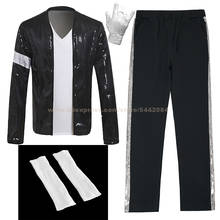 MJ Michael Jackson Billie Jean Suit Outfit Black Armband Jacket Pants Socks Glove Outwear Costume Party Cosplay Prop Collection 2024 - buy cheap