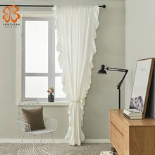 White Cotton Lace Curtains for Living Room American Style Solid Chiffons Drapes for Kitchen  Window Treatments Single Panel 2024 - buy cheap