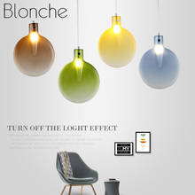 Blonche-Lámpara Led colgante de cristal, iluminación con forma de paleta de Ping Pong, para sala de estar moderna, dormitorio, luminaria de decoración del hogar 2024 - compra barato