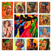 5d diy diamante bordado interior arte deco pintura da arte mulher africana pintura diamante artesanal caseiro 2024 - compre barato