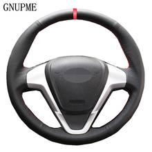 DIY Hand-Stitched Black Artificial Leather Car Steering Wheel Cover for Ford Fiesta 2008-2016 2017 Ecosport 2014- 2015 2016 2017 2024 - buy cheap