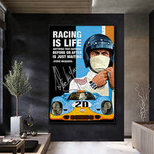 24 hours le mans michael delaney on canvas print nordic poster art wall picture for living room home decor unframed 2024 - buy cheap