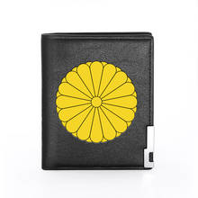 Fashion Imperial Seal of Japan Printing Leather Wallet  Credit Card Holder Short  Cryptocurrency Purse 2024 - buy cheap