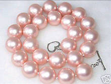 Beautiful Real 12mm pink shell pearl Necklace 2024 - buy cheap