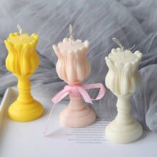 Форма для свечи в форме тюльпана, силиконовая форма для воска в форме цветка тюльпана, форма для изготовления свечи, пластыря для мыла 2024 - купить недорого