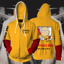 Sudadera con capucha de ONE PUNCH-MAN para hombre, prenda de vestir masculina con estampado 3D de Saitama Peripheral, traje de Cosplay con cremallera 2024 - compra barato