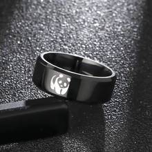 Mangosky anel de titânio 8mm 316, preto para homens e mulheres, anel de panda 2024 - compre barato