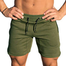 Shorts masculino casual de cor sólida, bermudas com elástico respiráveis esportivas de renda para homens, verão 2024 - compre barato