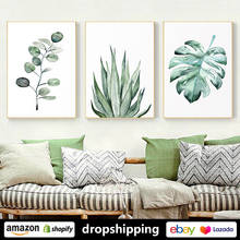 ART ZONE Modern Plant Green Leaves painting prints Wall Art Canvas posters Artwork Home Living Room Bedroom bathroom Decoration 2024 - buy cheap