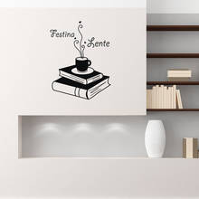 Read Wall Decal Festina Lente Quotes Books Coffee Study Reading Room Interior Decor Door Window Vinyl Sticker Art Wallpaper Q576 2024 - buy cheap