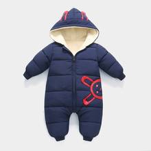 2021 novo bebê nascido traje da menina roupas vestir inverno macacão snowsuit menino quente mais veludo macacão infantil crianças roupas 2024 - compre barato