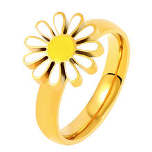 Новое модное кольцо из нержавеющей стали титановые Свадебные Кольца для невесты милый цветок брендовые очаровательные кольца для женщин и девочек ювелирные изделия в подарок 2024 - купить недорого