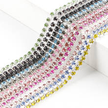 New style 1M/lot Width 2/2.5/2.8/3mm  Sew On Rhinestone Chain Colorful Crystal Chain Trim Decoration DIY Sewing Accessories 2024 - buy cheap