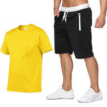 2020 Fashion t-shirt Shorts Set Men Summer 2pc Tracksuit+Shorts Sets Beach Mens Casual Tee Shirts Set Sportswears 2024 - buy cheap