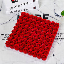 81 шт./лот Роза для ванной, цветочное мыло для тела, ароматизированные розы, необходимый подарок на свадьбу, День Святого Валентина, искусственные цветы для удержания 2024 - купить недорого