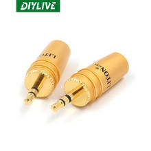 Diylive hi-fi lipton/liton estéreo 3.5mm duplo canal banhado a ouro plugue de fone de ouvido cabo de sinal de áudio conector de nível de fogo plug 2024 - compre barato