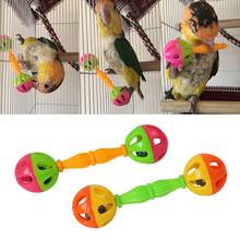 2 Pcs Bird Parrot Toy Rattle Birds Fun Exercise Plastic Double-headed Bell Pet Toys X7YD 2024 - buy cheap