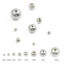 2-10mm Small Hole Real Pure Solid Silver Color Round Smooth Beads Used For Jewelry Findings Accessories DIY Bracelets Necklaces 2024 - buy cheap