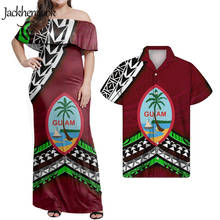 Jackherelook Vintage Red Polynesian Samoa Guam Print Summer Elegant Party Dress Unisex Clothing Ladies Off Shoulder Dresses 2021 2024 - buy cheap