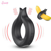 New Penis Vibration Ring Silicone Men Cock Ring Delay Ejaculation Erection Vibrating Lock Ring Penis Long Lasting Erotic Sex Toy 2024 - buy cheap