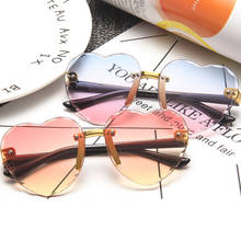 Children Heart Rimless Frame Sunglasses Kids Red Black Lens PC Frame Eyeglasses Boys Girls UV400 Eyewear Sunscreen Protection 2024 - buy cheap