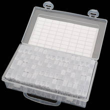 Transparente 64 slots caixa de armazenamento treliça & adesivos pintura diamante bordado acessório caixa de ponto cruz caso de armazenamento em casa 2024 - compre barato