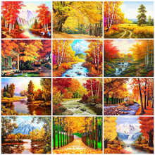 AZQSD Diamond Painting Autumn Full Square 5d Embroidery Sale Diamond Art Landscape Rhinestones Handmade Cross Stitch Home Decor 2024 - buy cheap