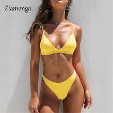 Zientrea conjunto de biquíni triangular feminino, traje de banho triangular de duas peças com alças para praia, 2020 2024 - compre barato