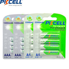 PKCELL-pilas recargables aaa de 1000mah, 1,2 v, NIMH, aa, 2200mah, baja autodescarga, 8 unidades 2024 - compra barato