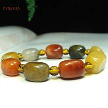 CYNSFJA New Real Certified Natural Quartzite Jade Lucky Amulets Golden Jade Bracelets Bangle Colorful High Quality Elegant Gift 2024 - buy cheap