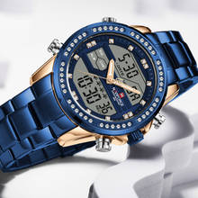 NAVIFORCE 9190 Watches for Men Military Sport Quartz Wristwatch Digital Chronograph Diamond Male Watch Waterproof Clock 2024 - buy cheap