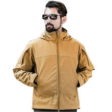 Мужская тактическая куртка в стиле милитари, водонепроницаемая и ветрозащитная камуфляжная куртка с капюшоном из мягкой Акульей кожи, тренировочная одежда 2024 - купить недорого