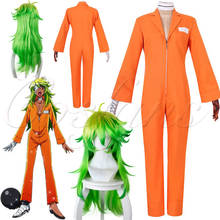 Аниме detentionhouse Nanbaka NO.25 Нико рок тюрьмы униформа косплей костюмы оранжевый боди + перчатки косплей заключенного Хэллоуин 2024 - купить недорого