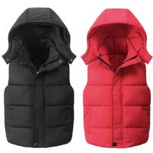 2021 Girls Boys Hooded Vests Children's Down Cotton Coat Autumn Winter Baby Kids Infant Warm Waistcoat Outerwear Clothing 4-10Y 2024 - buy cheap