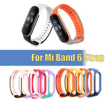 TPU Color Silicone Strap Breathable Strap For Xiaomi Mi Band 6 Smart Wristband Replacement For Mi Band 6 Smart Watch Wristband 2024 - buy cheap