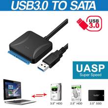 Переходник для жесткого диска с USB 3,0 на 2,5 дюйма 3,5 дюйма SATA III HDD SSD, кабель-конвертер Sata III на USB 3,0 для 2,5 "3,5" Sata III II I 2024 - купить недорого