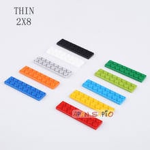 80PCS/lots DIY Building Blocks Thin 2X8Dots Educational Creative Figures Bricks kids Toys for Children fit 3034 bricks size 2024 - buy cheap