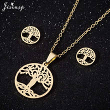 Bohemia Tree of life Pendant Necklace for Women Couple Stainless Steel Jewelry Set Fashion Statement Necklaces Chain femme Gifts 2024 - buy cheap