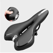 GEL Reflective Shock Absorbing Hollow Bicycle Saddle Fabric Soft Mtb Cycling Road Mountain Bike Seat Bicycle Accessories X145D 2024 - buy cheap
