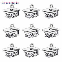 50PCS Number 2020 2021 2022 Charms For Necklace Bracelet Earrings Key graduation cap diploma charms Pendant Jewelry Accessories 2024 - buy cheap