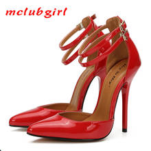 Mclubgirl/женские босоножки на тонком каблуке с острым носком; большие размеры; женская обувь; женские пикантные туфли-лодочки на каблуке для вечеринки; ZQJ 2024 - купить недорого