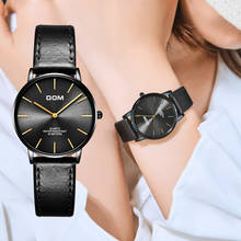 DOM модные женские часы, топовые Роскошные брендовые черные часы, женские кожаные водонепроницаемые ультратонкие кварцевые наручные часы, женские часы, G-36BL-1MT 2024 - купить недорого