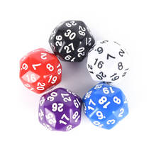 25MM 30 sided Dice Acrylic Cubes Dice Black White Red Purple Blue Opaque Multi Sides Gaming 2024 - buy cheap