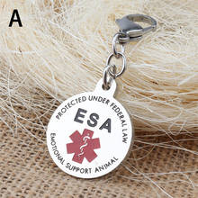 Emotional Support Anime Keyring Esa Red Medical Alert Symbol Service Dog Keychains Lovely For Women Man Car Key Ring Hand Gift 2024 - buy cheap