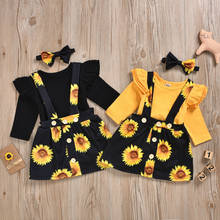 Macacão floral de girassol para bebês meninas, conjunto de roupas para meninas recém-nascidas de verão 2024 - compre barato